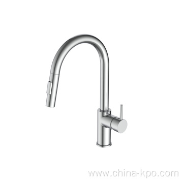 Chrome Brass Single Handle Deck Mounted Kitchen Faucet